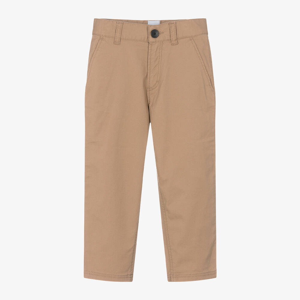 BOSS-Boys Beige Cotton Chino Trousers | Childrensalon Outlet