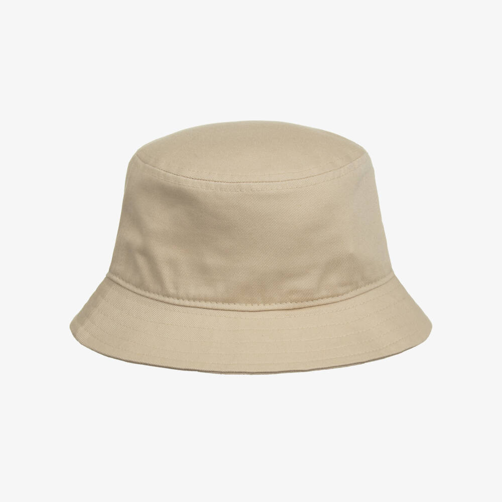 BOSS-Boys Beige Cotton Monogrammed Hat | Childrensalon Outlet