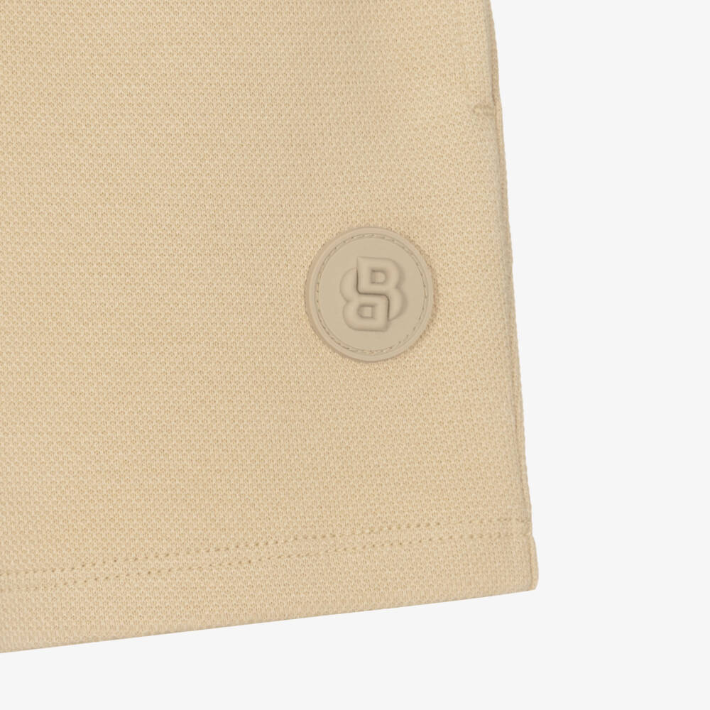 BOSS-Boys Beige Cotton Piqué Shorts | Childrensalon Outlet