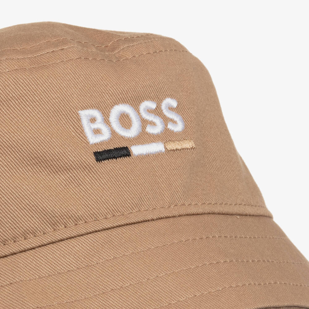 BOSS-Boys Beige Cotton Summer Hat | Childrensalon Outlet