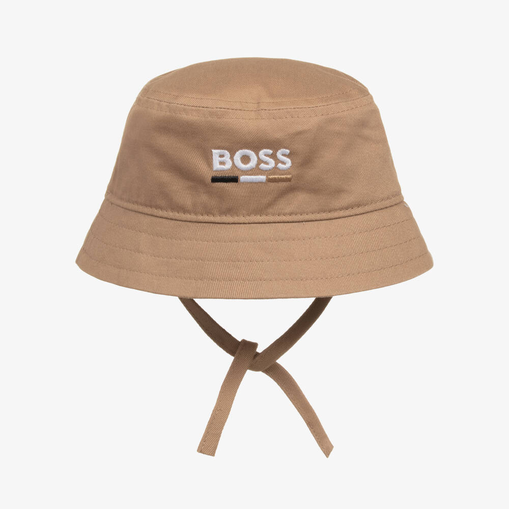 BOSS-Boys Beige Cotton Summer Hat | Childrensalon Outlet
