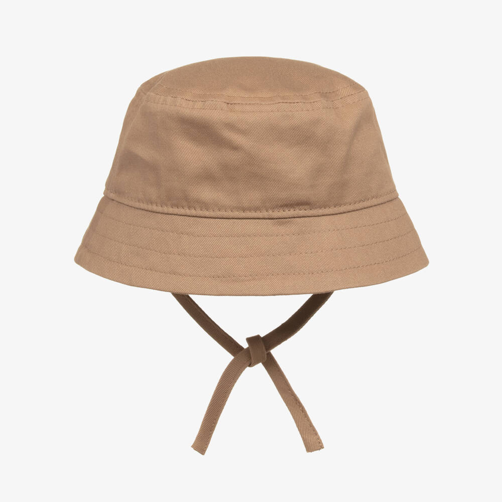 BOSS-Boys Beige Cotton Summer Hat | Childrensalon Outlet