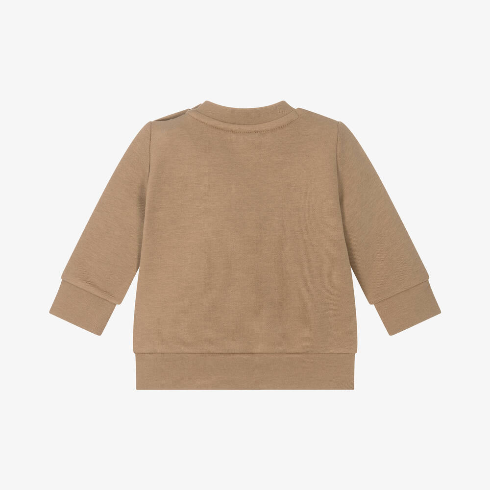 BOSS-Boys Beige Cotton Sweatshirt | Childrensalon Outlet