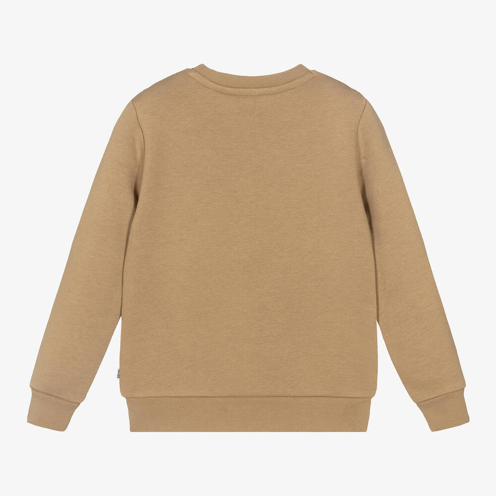 BOSS-Boys Beige Cotton Sweatshirt | Childrensalon Outlet