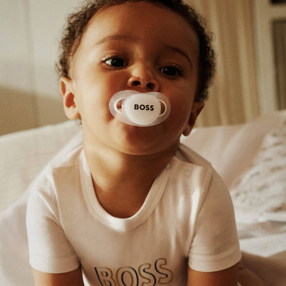 BOSS-Boys Beige & Cream Cotton Jogger Set | Childrensalon Outlet