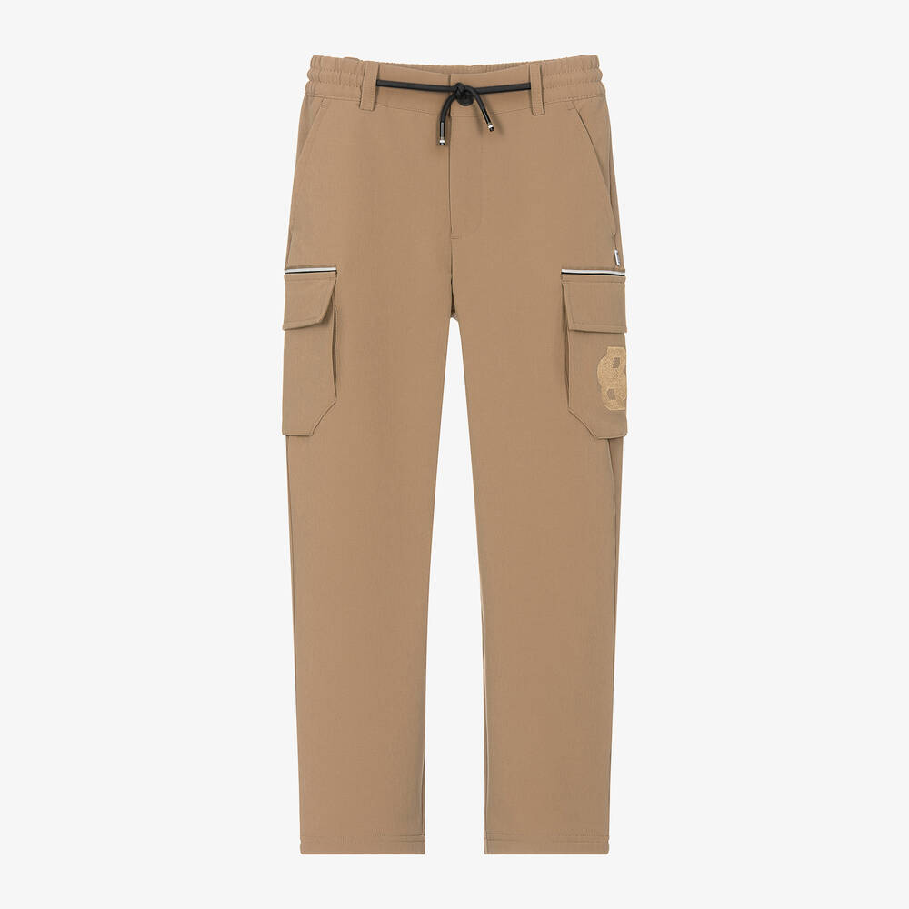 BOSS-Boys Beige Double B Cargo Trousers | Childrensalon Outlet