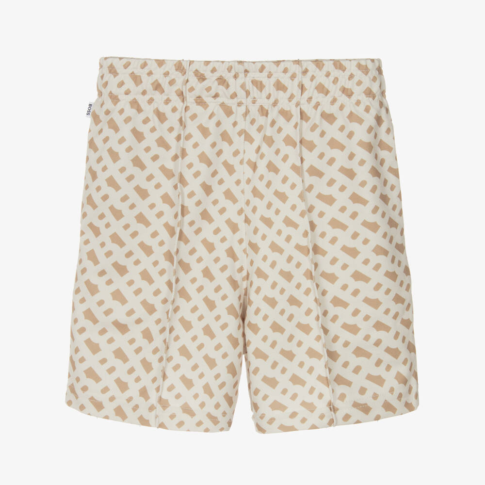BOSS-Бежевые кремовые шорты с узором для мальчиков | Childrensalon Outlet
