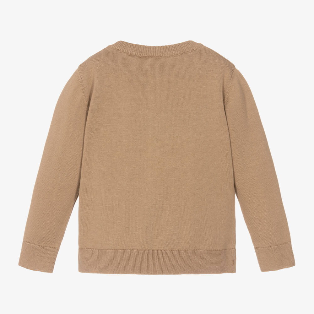 BOSS-Boys Beige Knit Jumper | Childrensalon Outlet