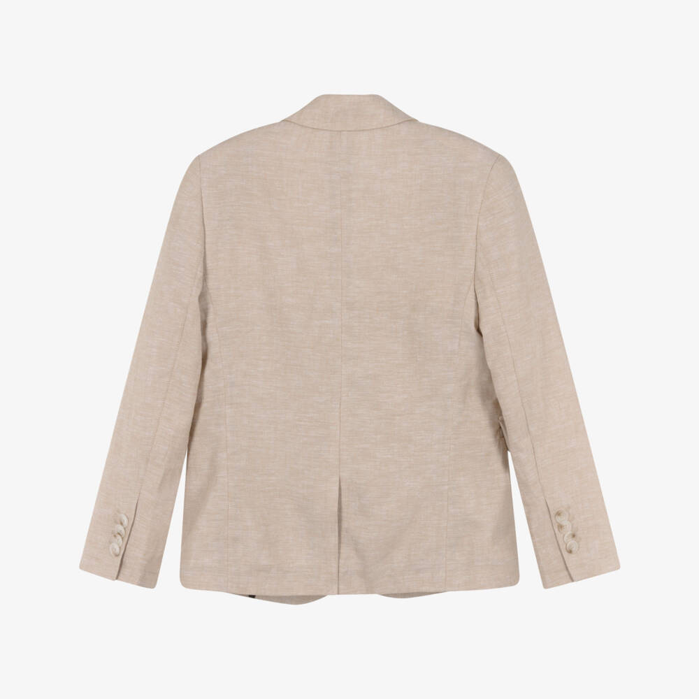 BOSS-Boys Beige Linen Blazer | Childrensalon Outlet