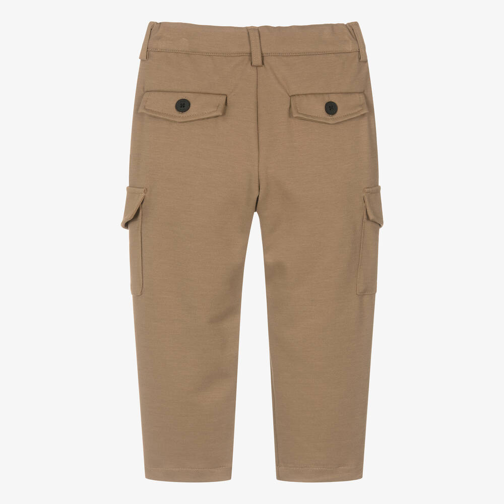 BOSS Boys Beige Milano Jersey Cargo Trousers Childrensalon Outlet