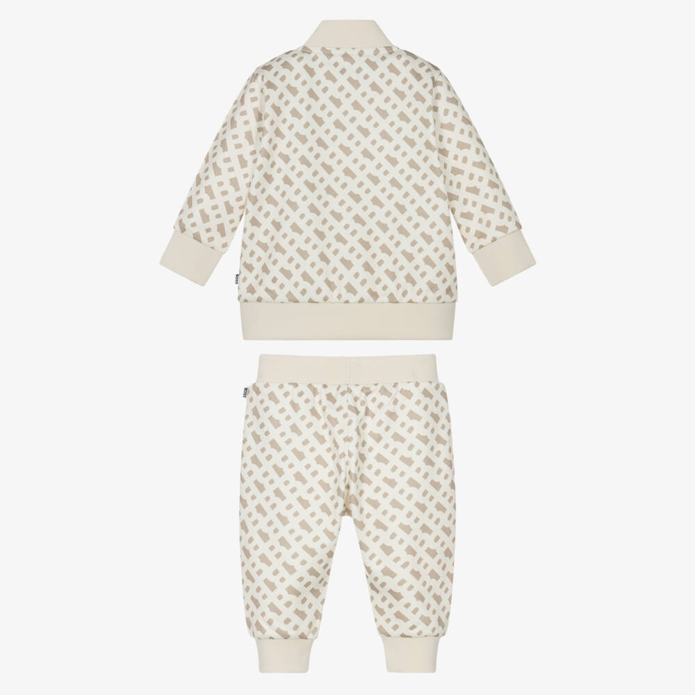 BOSS-Boys Beige Signature Print Set | Childrensalon Outlet