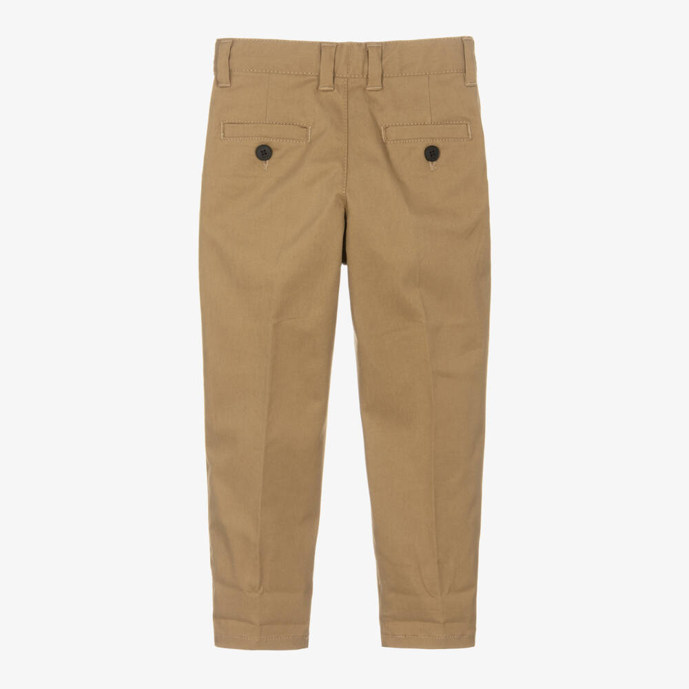 BOSS-Boys Beige Twill Chino Trousers | Childrensalon Outlet