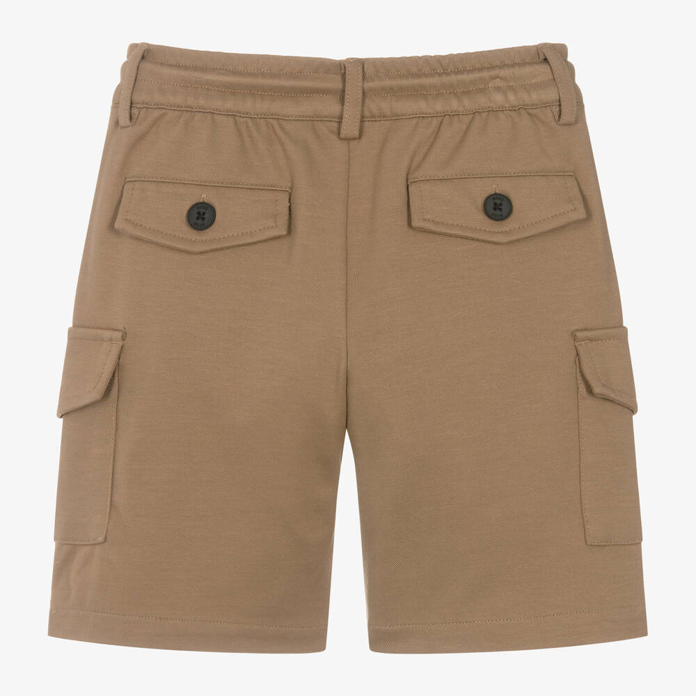 BOSS-Boys Beige Viscose Cargo Shorts | Childrensalon Outlet