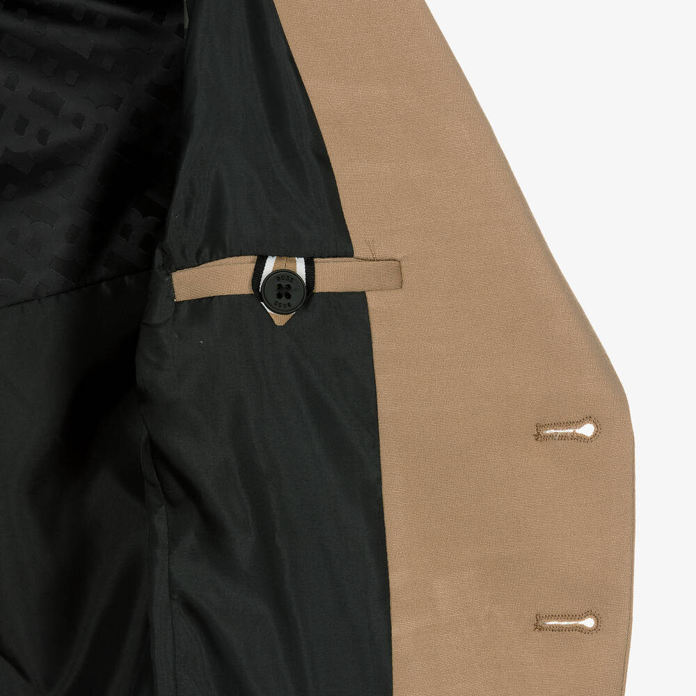 BOSS-Boys Beige Viscose Jersey Suit | Childrensalon Outlet