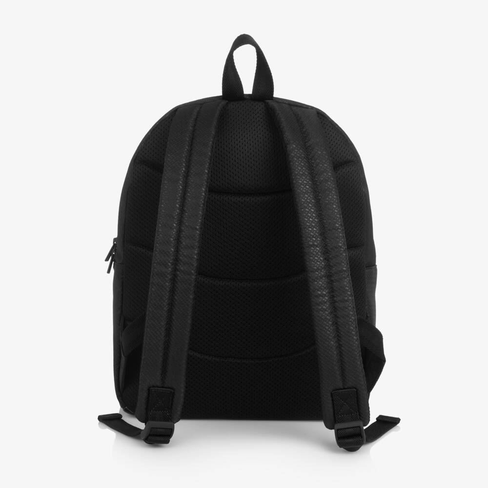 BOSS-Boys Black Backpack with Double B Monogram Pattern (37cm) | Childrensalon Outlet