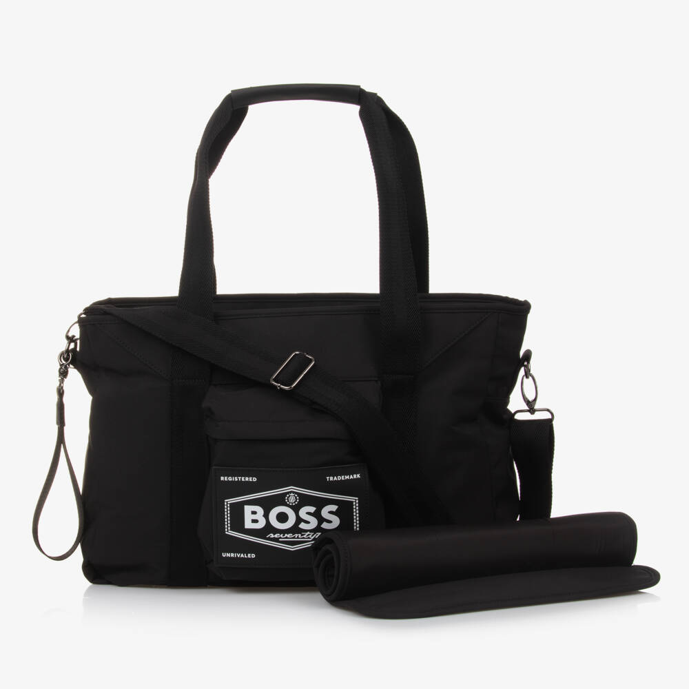 BOSS-Boys Black Branded Nappy Bag | Childrensalon Outlet