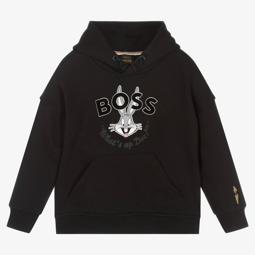 BOSS - Boys Black Bugs Bunny Hoodie | Childrensalon