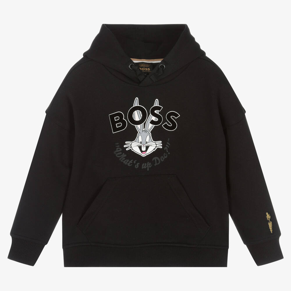 BOSS Boys Black Bugs Bunny Hoodie Childrensalon Outlet