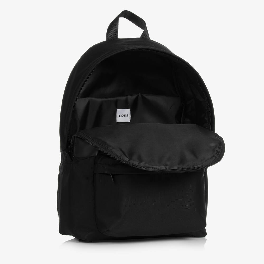 BOSS-Boys Black Canvas Backpack (35cm) | Childrensalon Outlet