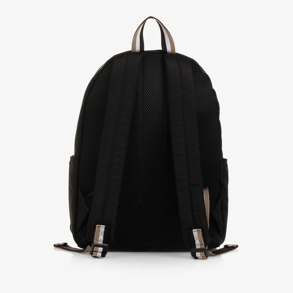 BOSS-Boys Black Canvas Backpack | Childrensalon Outlet