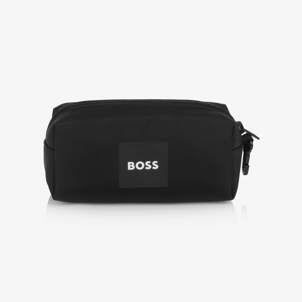 BOSS-Boys Black Canvas Backpack & Pencil Case (38cm) | Childrensalon Outlet