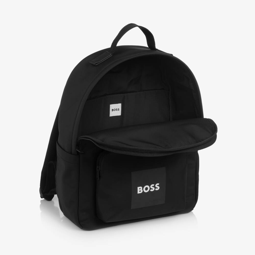 BOSS-Boys Black Canvas Backpack & Pencil Case (38cm) | Childrensalon Outlet