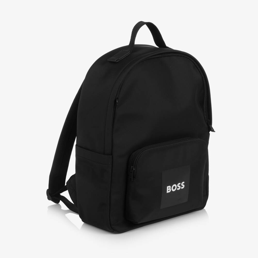 BOSS-Boys Black Canvas Backpack & Pencil Case (38cm) | Childrensalon Outlet