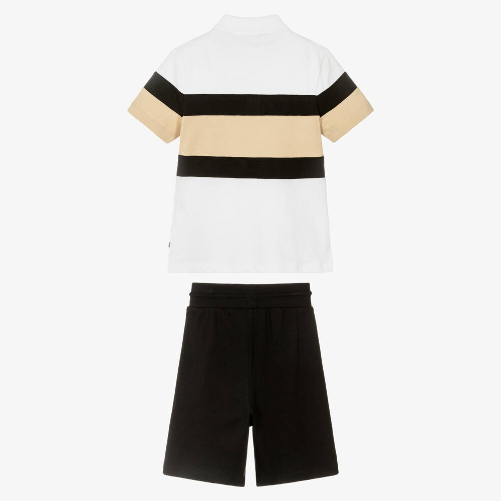 BOSS-Boys Black Cotton Bermuda Shorts Set | Childrensalon Outlet