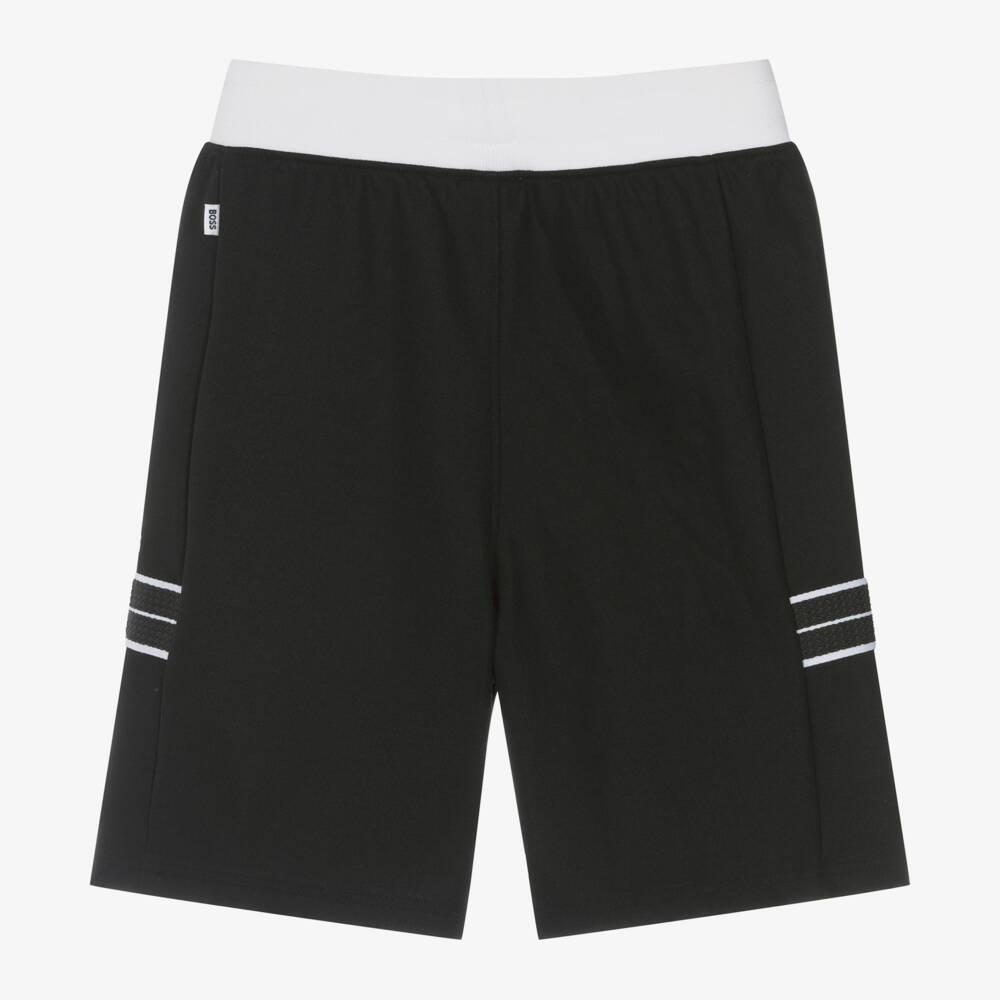 BOSS-Черные шорты из хлопкового джерси для мальчиков | Childrensalon Outlet
