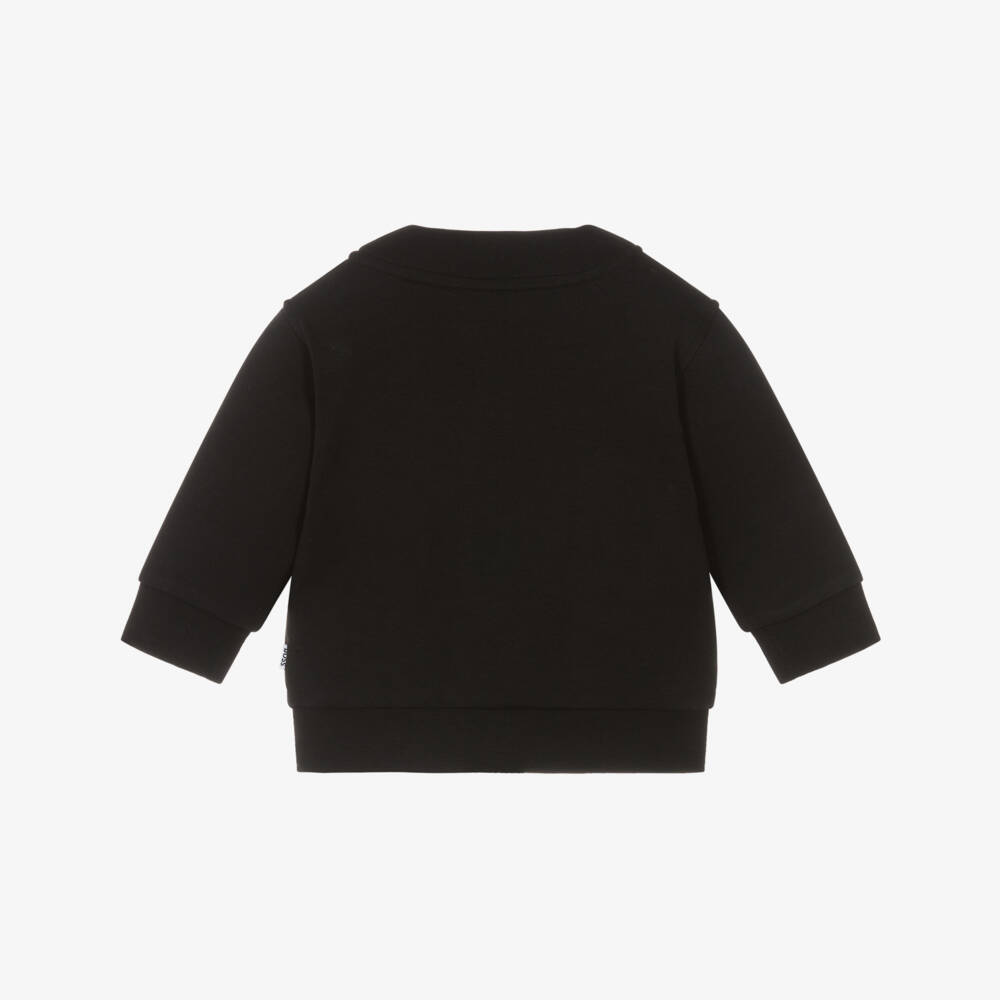 BOSS-Boys Black Cotton Double B Monogram Cardigan | Childrensalon Outlet