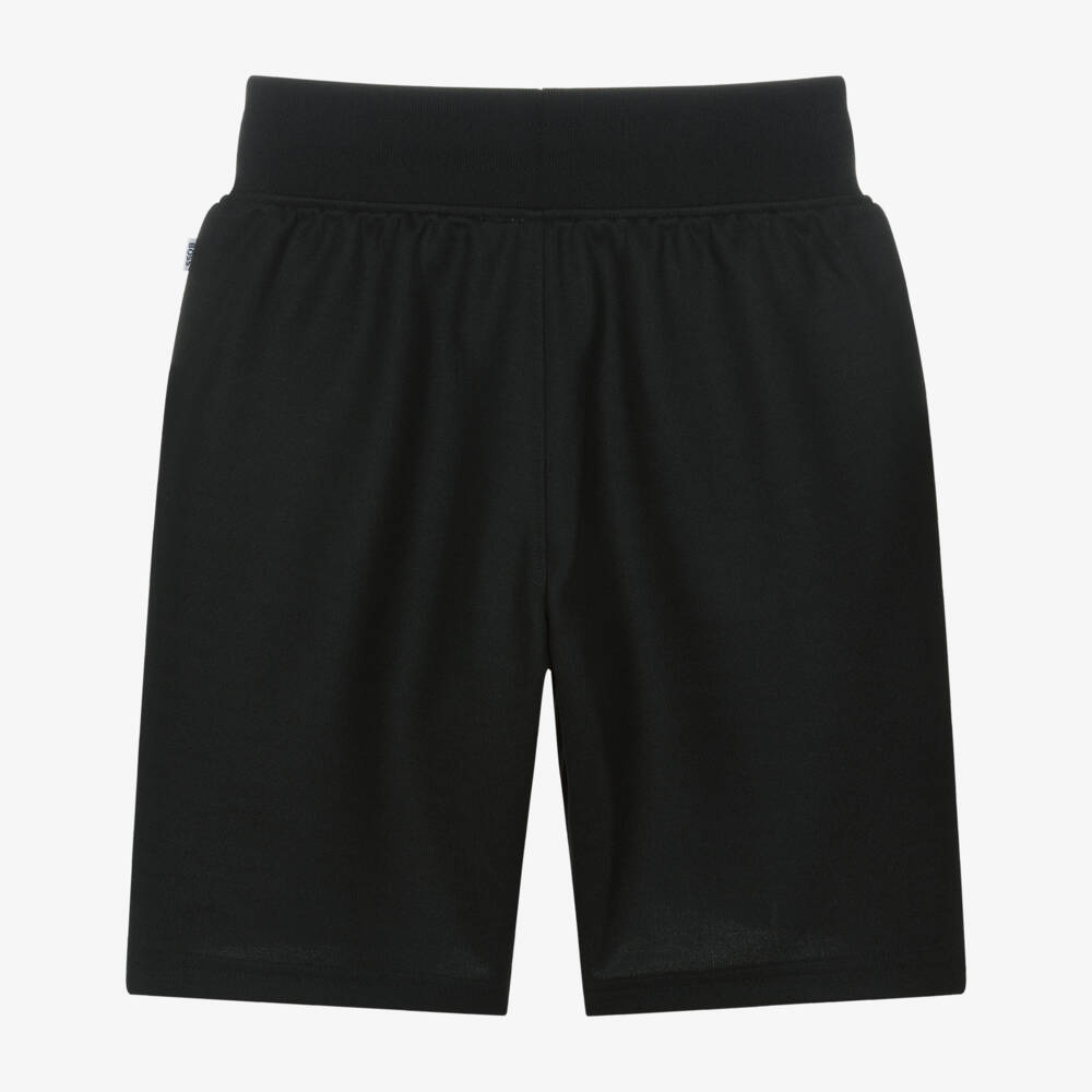 BOSS-Boys Black Cotton Jersey Shorts | Childrensalon Outlet