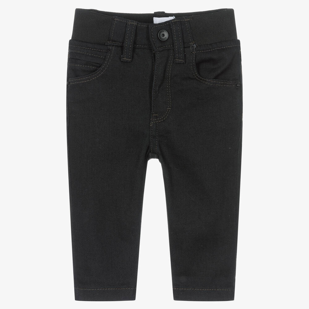 BOSS - Boys Black Cotton Logo Jeans | Childrensalon