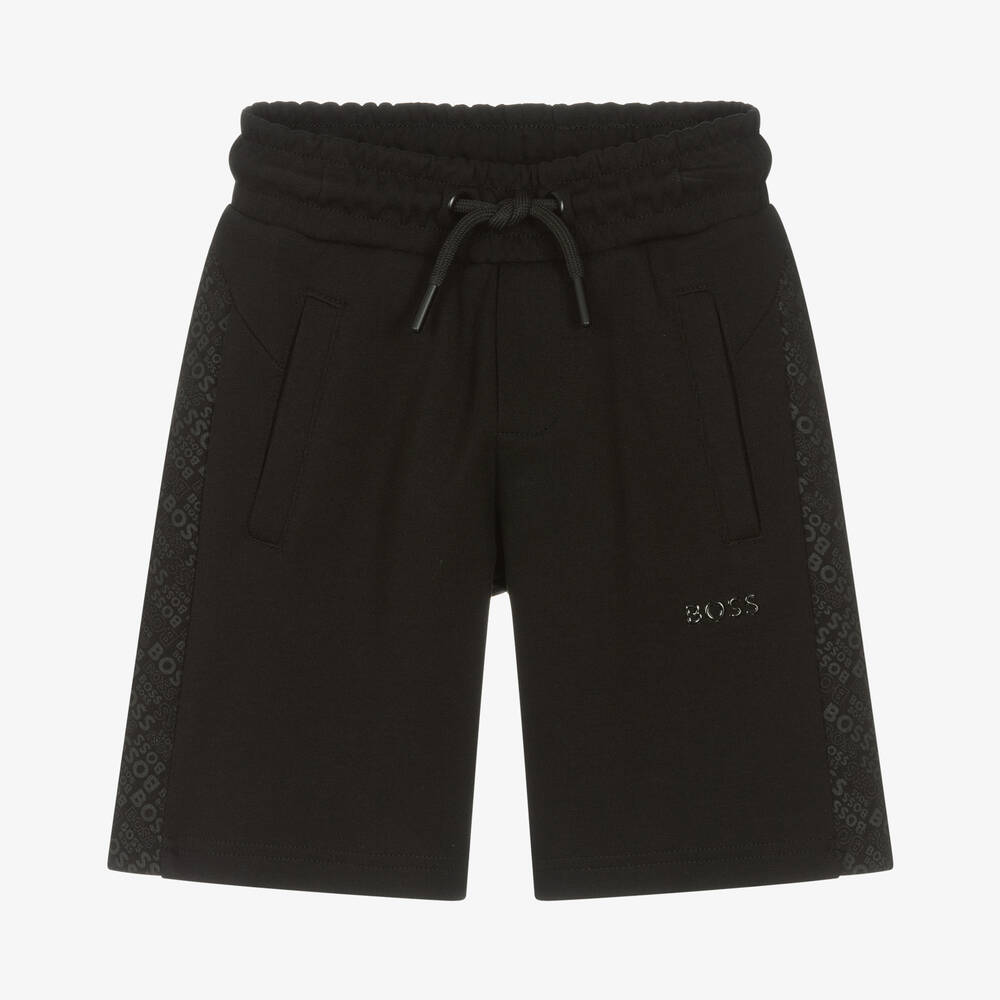 BOSS - Short noir en coton garçon | Childrensalon