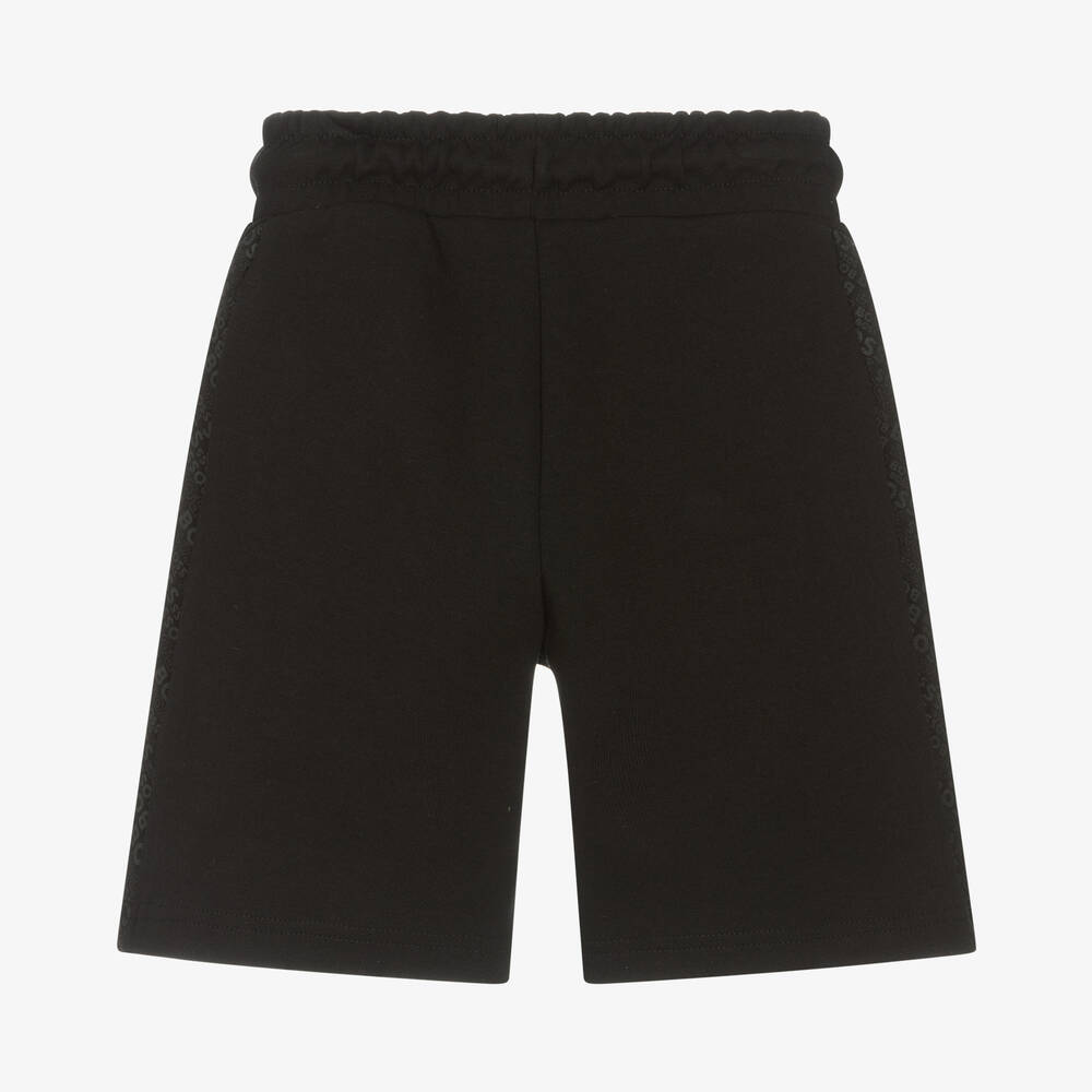 BOSS-Boys Black Cotton Logo Shorts | Childrensalon Outlet