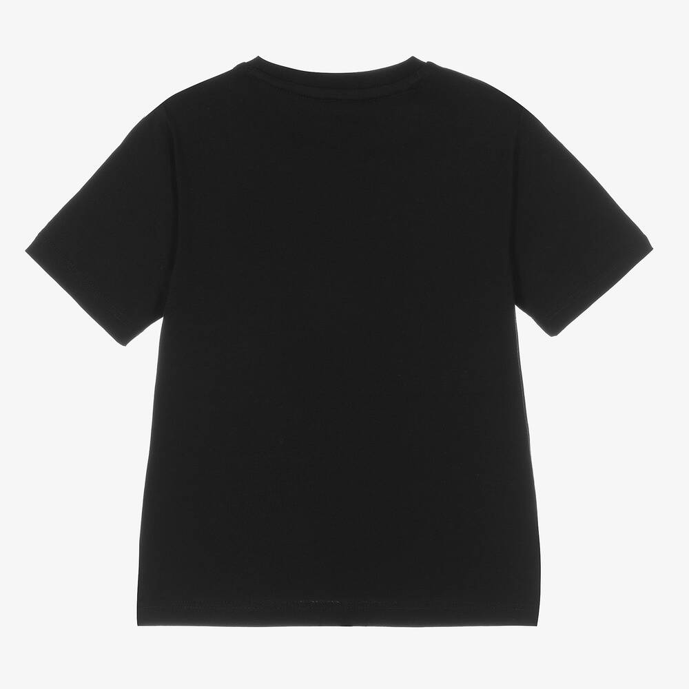 BOSS-Черная хлопковая футболка | Childrensalon Outlet