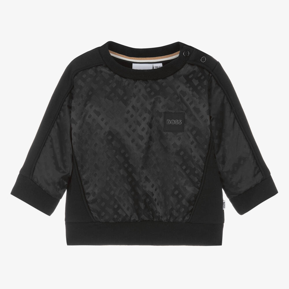 BOSS - Schwarzes Monogramm-Sweatshirt | Childrensalon