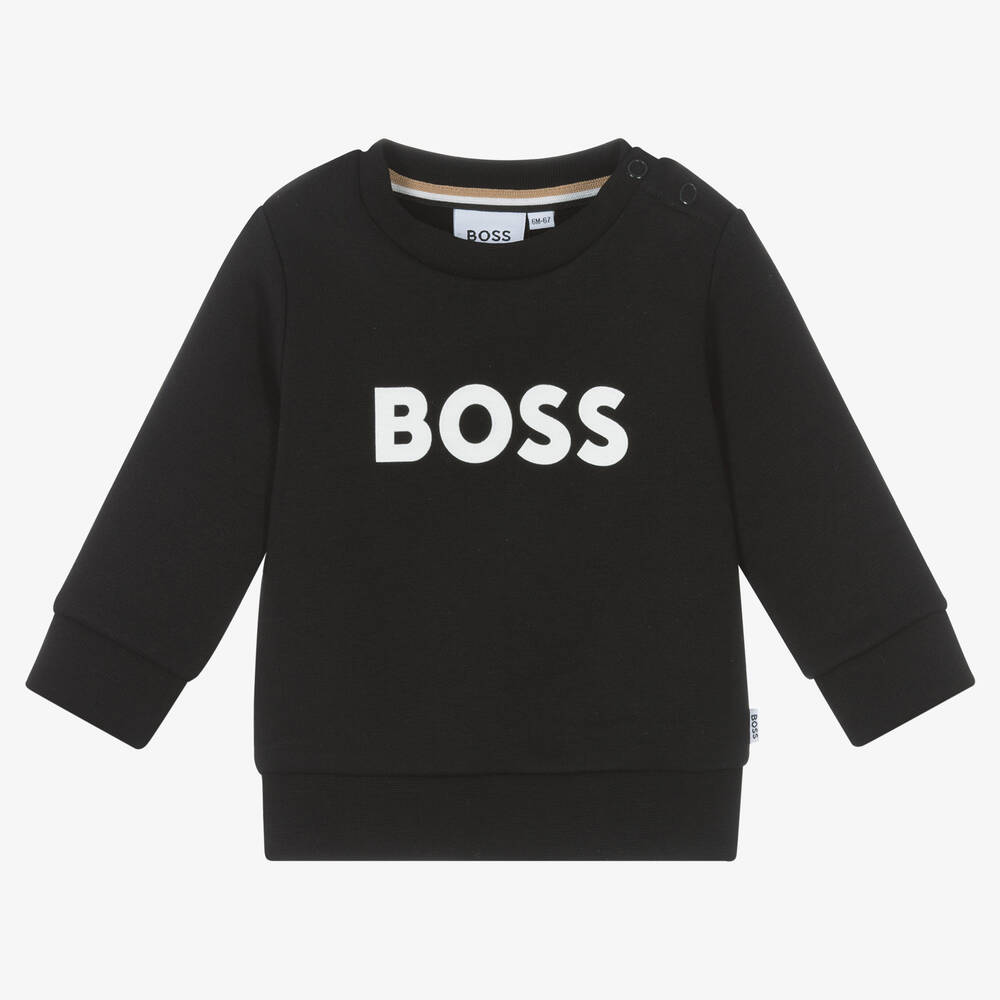 Boys Black Cotton Sweatshirt