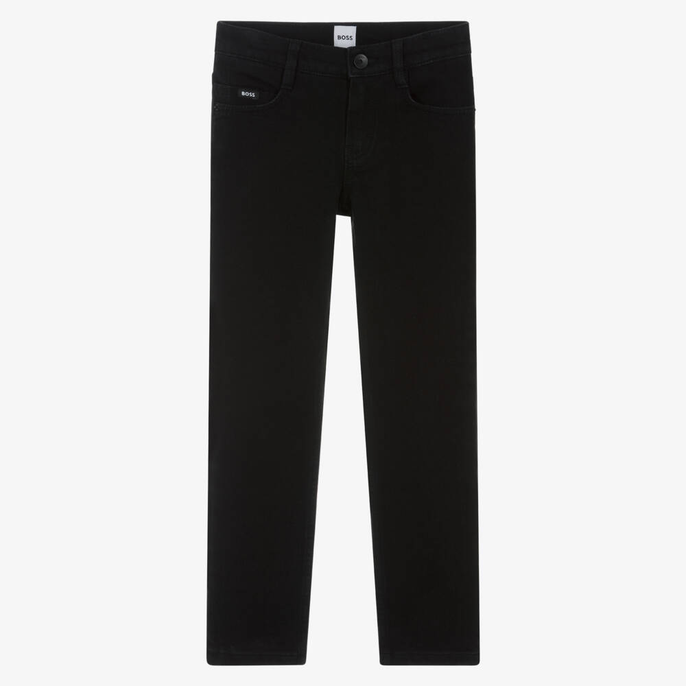 BOSS-Boys Black Denim Slim Fit Jeans | Childrensalon Outlet