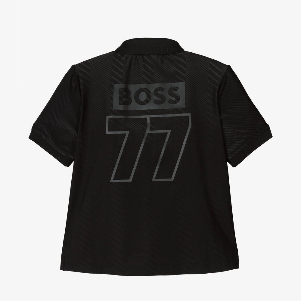 Mercedes Polo Shirt Hugo Boss Mercedes Outlets BOSS Boys Black