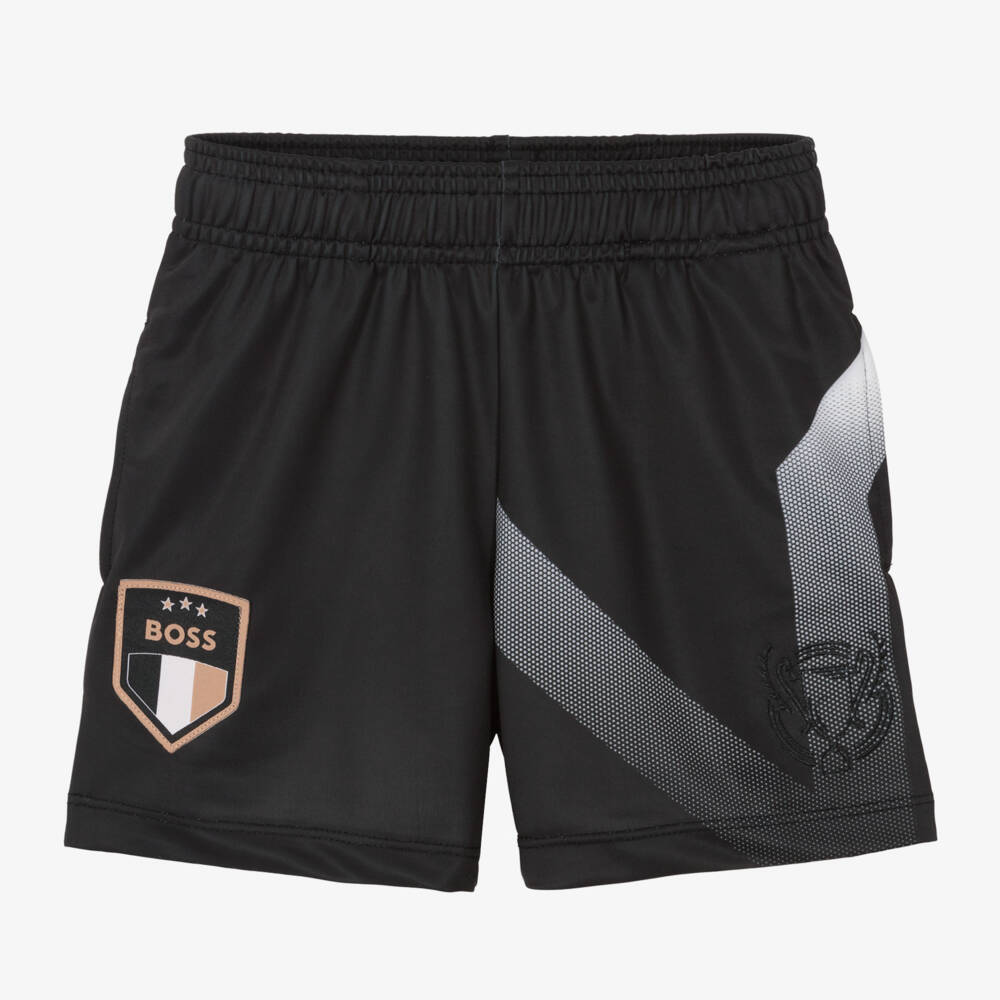 BOSS-Boys Black Football Shorts | Childrensalon Outlet