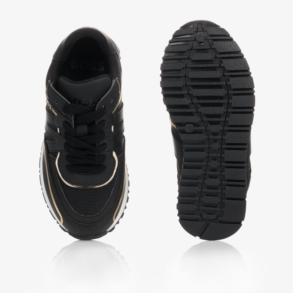 Boys black and gold sneakers store