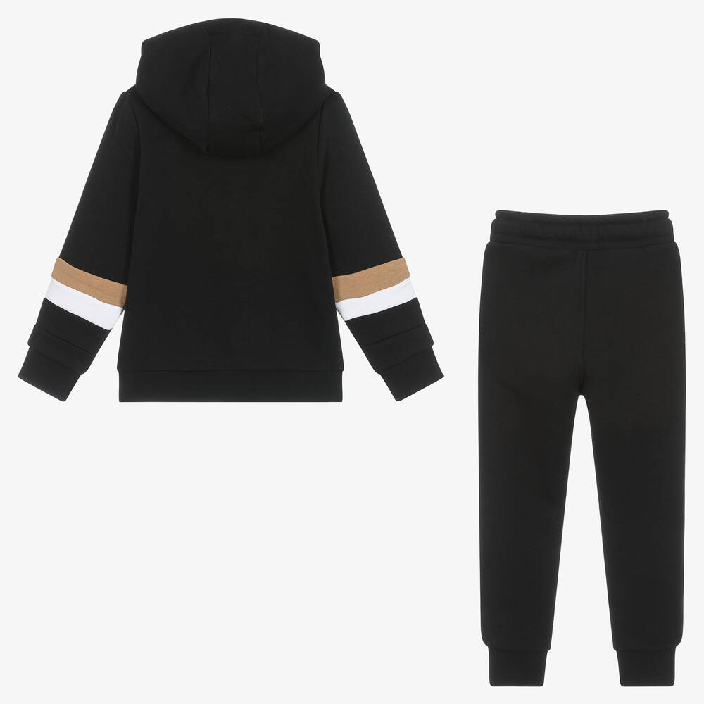 BOSS-Черный спортивный костюм с капюшоном для мальчиков | Childrensalon Outlet