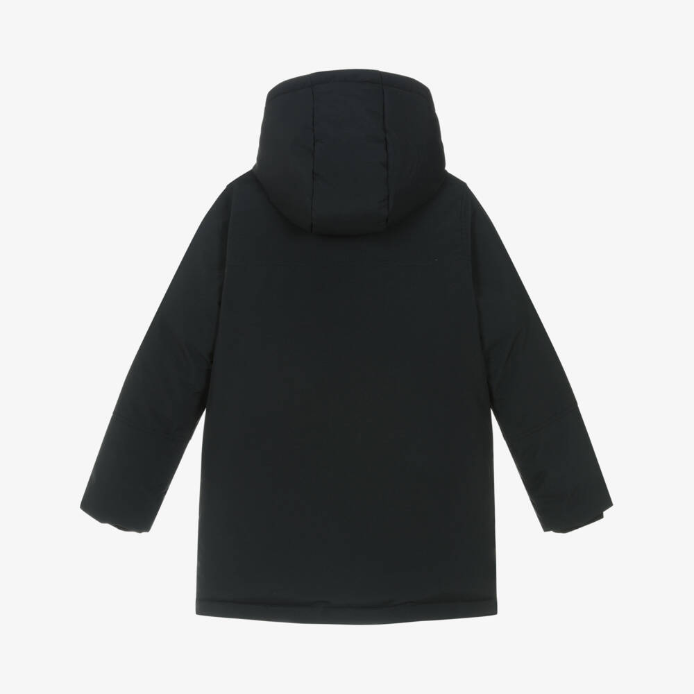 BOSS-Зимнее пальто с капюшоном черное для мальчиков | Childrensalon Outlet