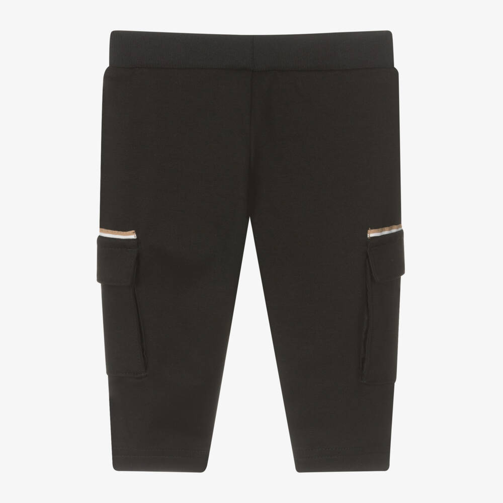 BOSS-Boys Black Jersey Cargo Pants | Childrensalon Outlet