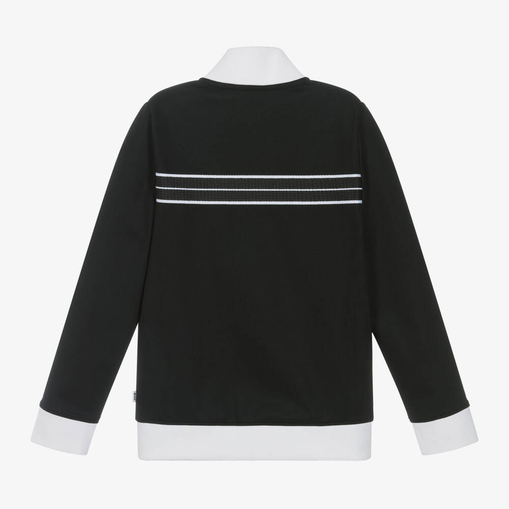 BOSS-Boys Black Jersey Zip Jacket | Childrensalon Outlet