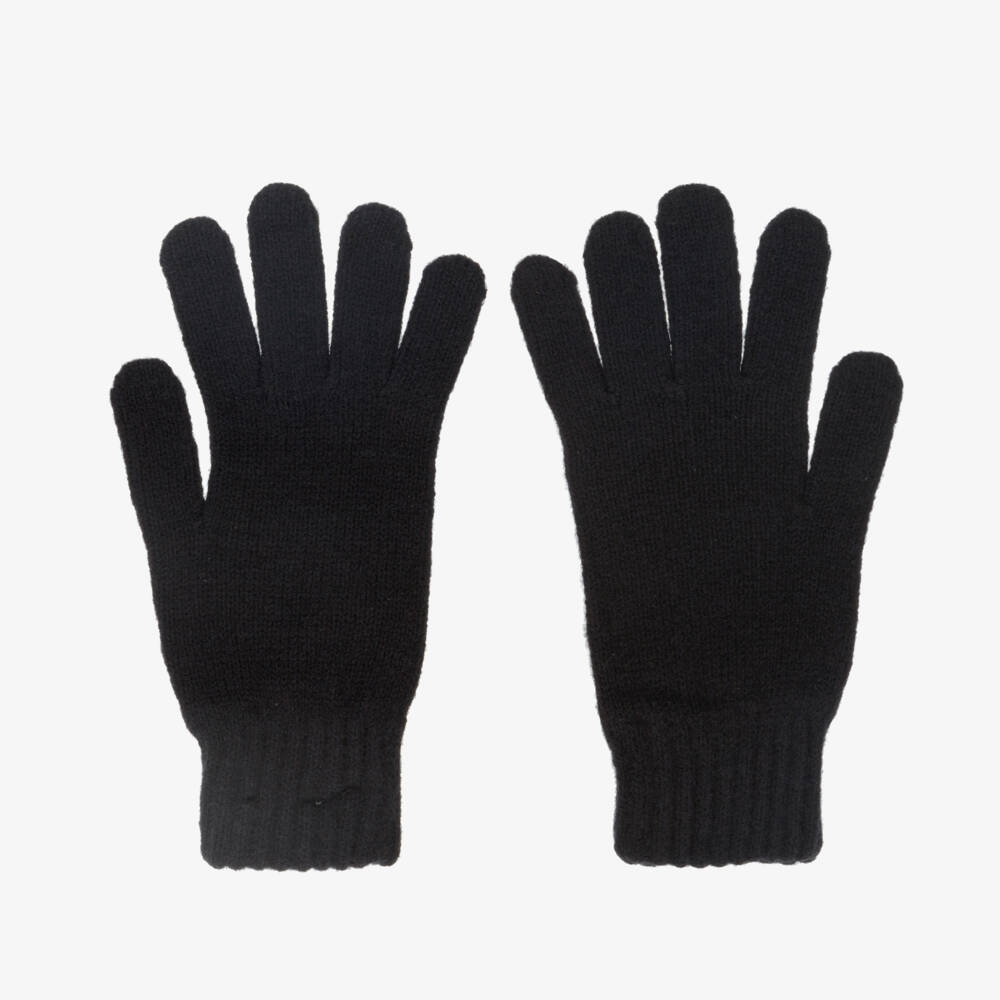 BOSS-Черные вязаные перчатки для мальчиков | Childrensalon Outlet