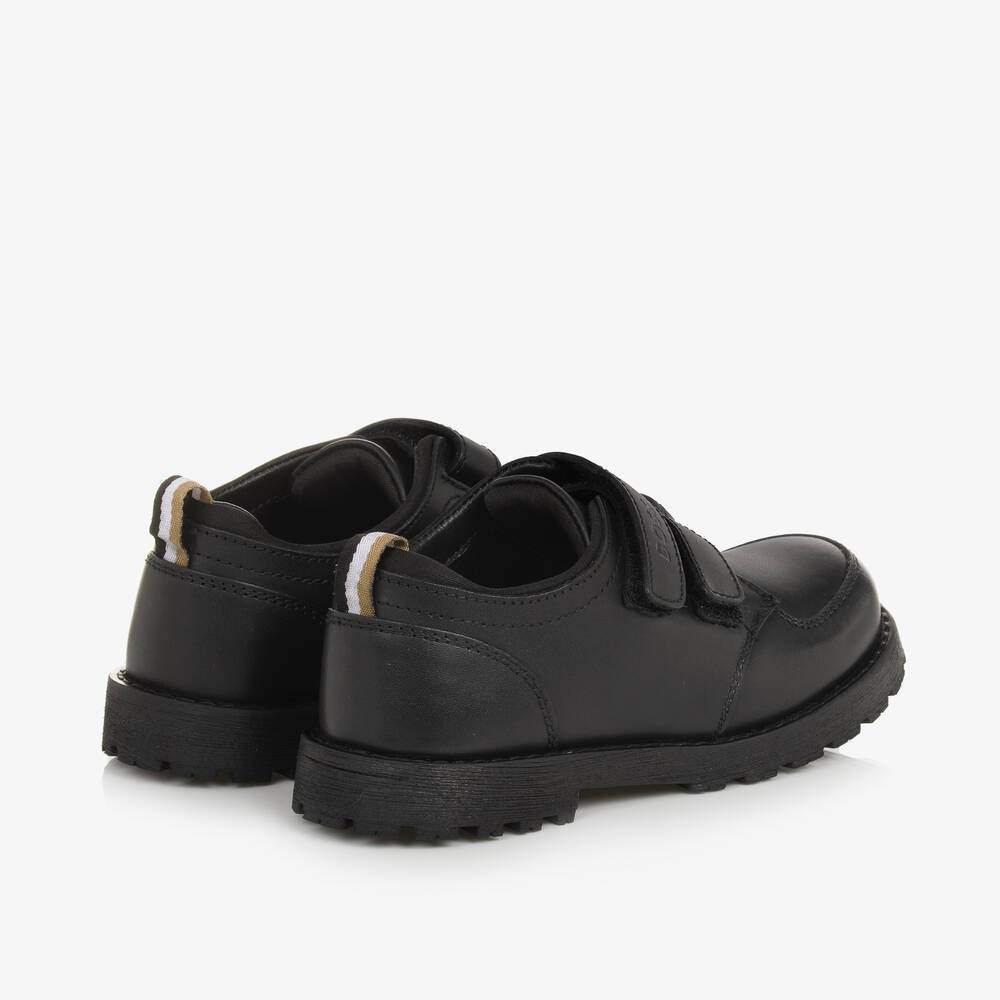 BOSS-Boys Black Leather Shoes | Childrensalon Outlet