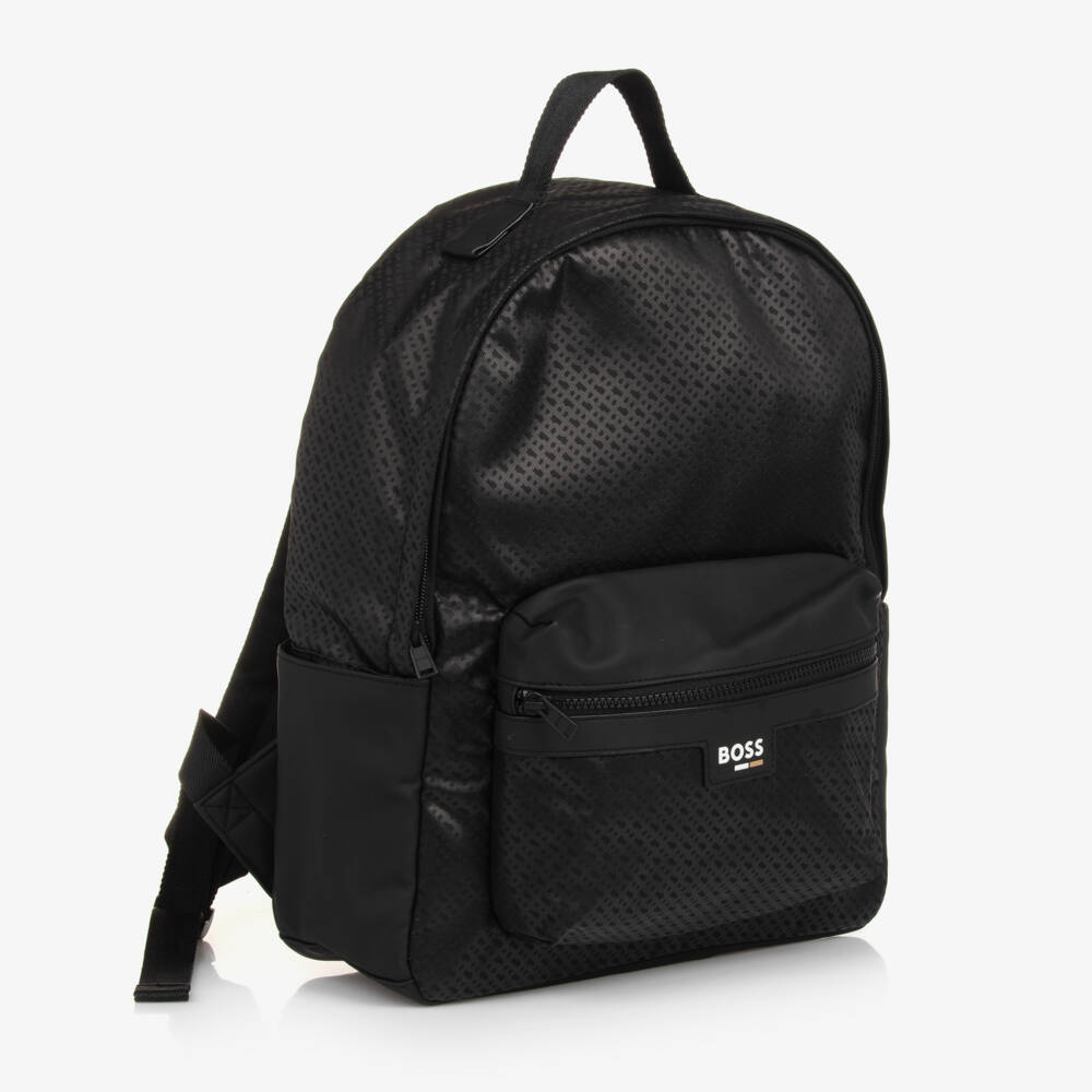 BOSS-Boys Black Logo Backpack 40cm | Childrensalon Outlet