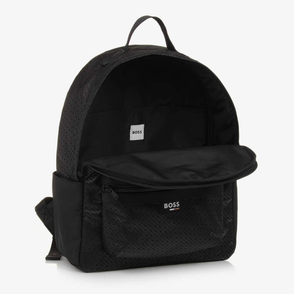 BOSS-Boys Black Logo Backpack 40cm | Childrensalon Outlet