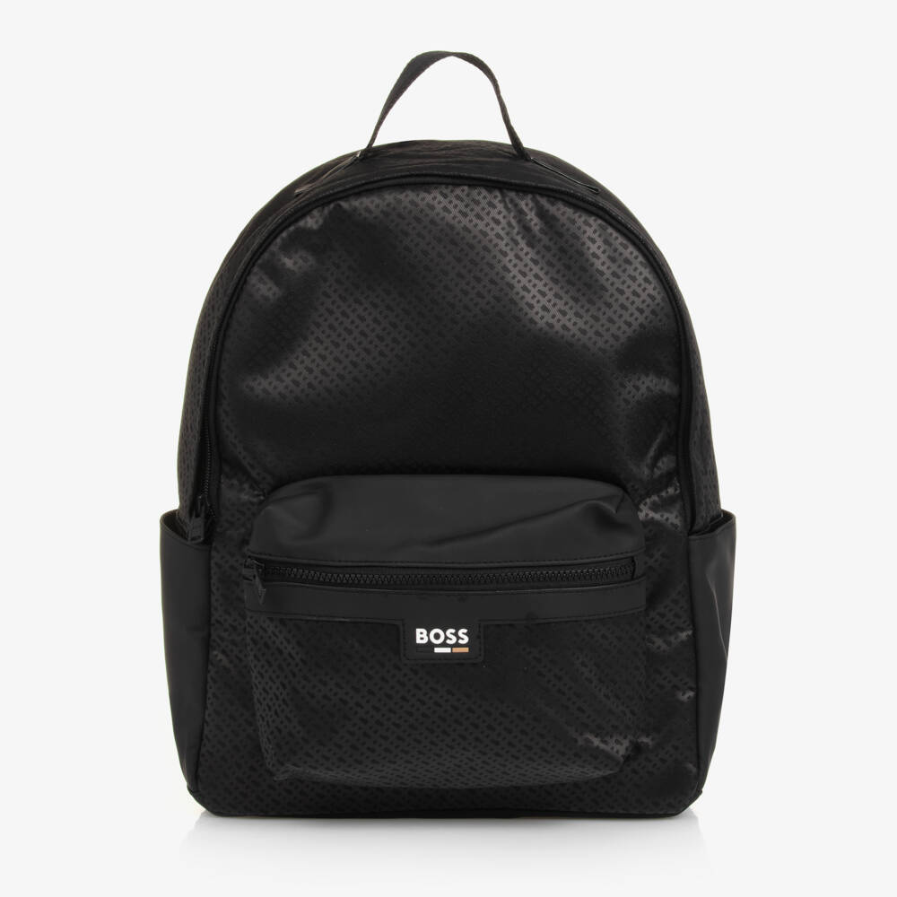 BOSS-Boys Black Logo Backpack 40cm | Childrensalon Outlet